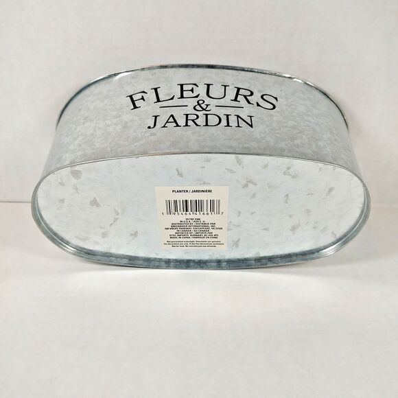 Fleurs & Jardin Flower Floral Planter Storage Container Organizer Galvanized Tin - Picture 6 of 10